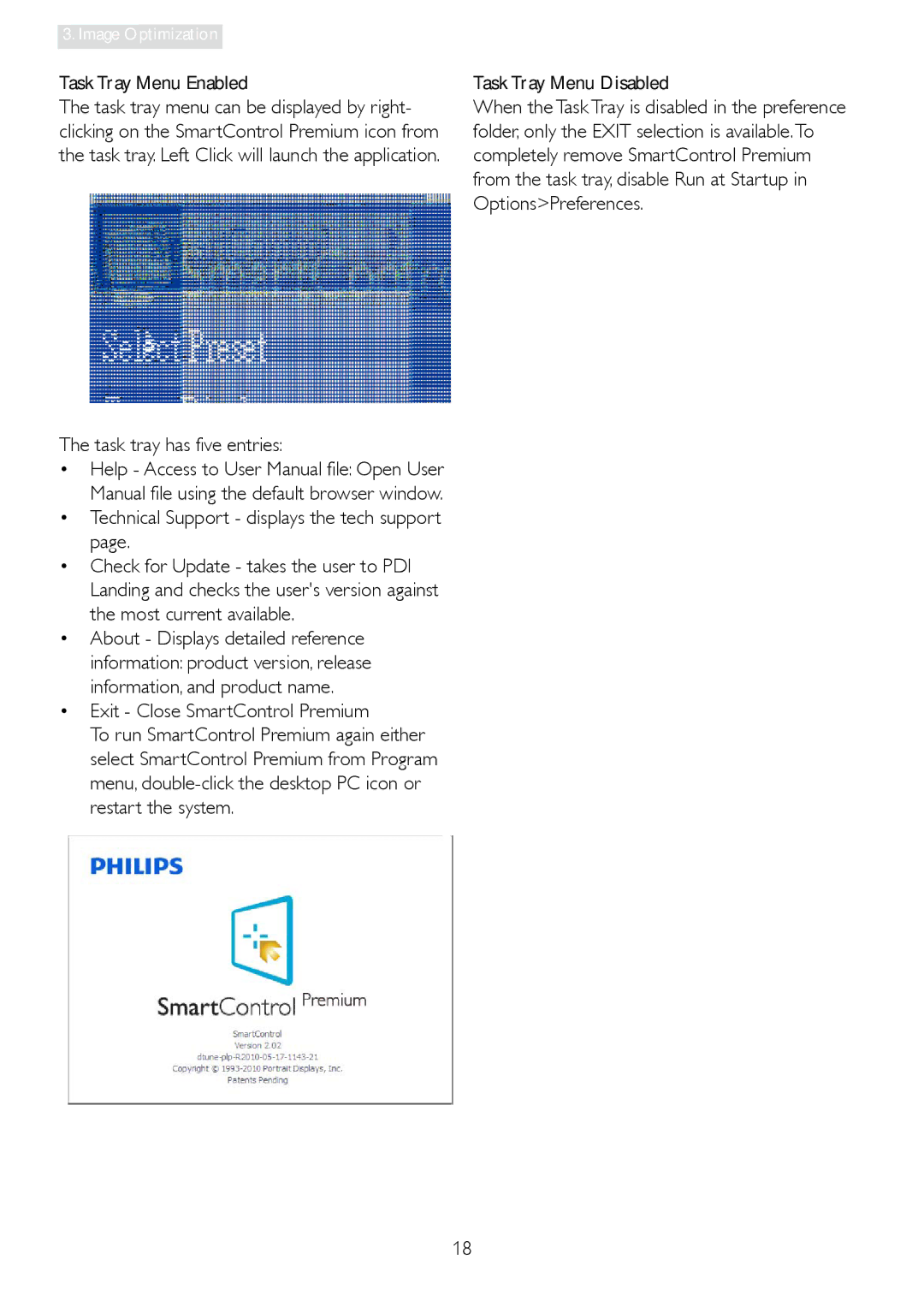 Philips 248X3LF user manual Task Tray Menu Enabled 