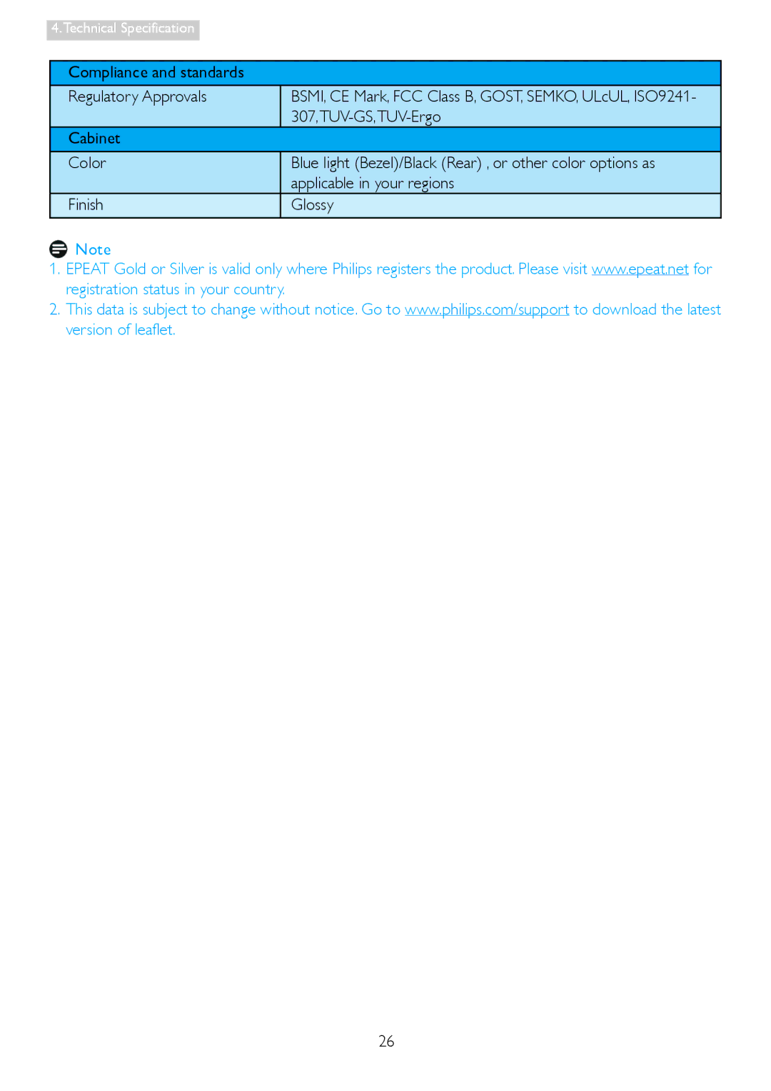 Philips 248X3LF user manual Compliance and standards Regulatory Approvals, 307,TUV-GS,TUV-Ergo 