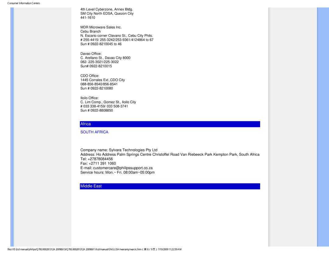 Philips 24IEI user manual Africa 