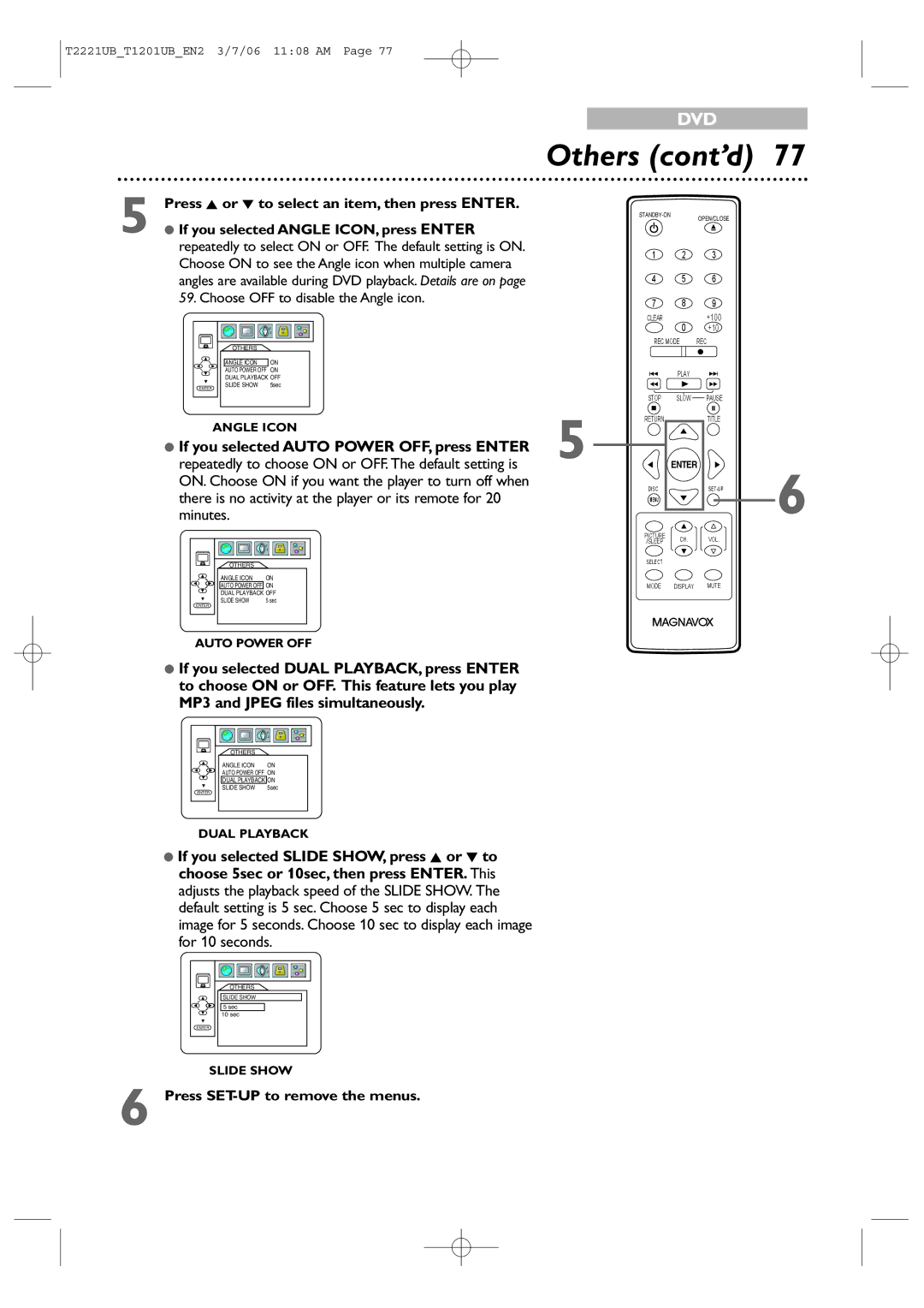 Philips 20MC4306, 24MC4306 quick start Others cont’d, If you selected Angle ICON, press Enter 