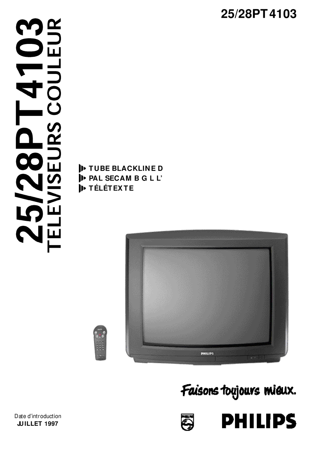 Philips 25/28PT4103 manual 