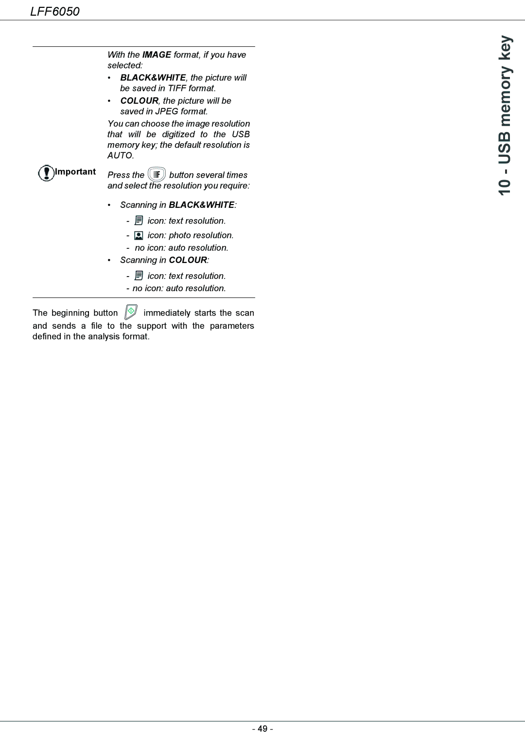 Philips 253118301-A, LFF 6050 user manual USB memory key 