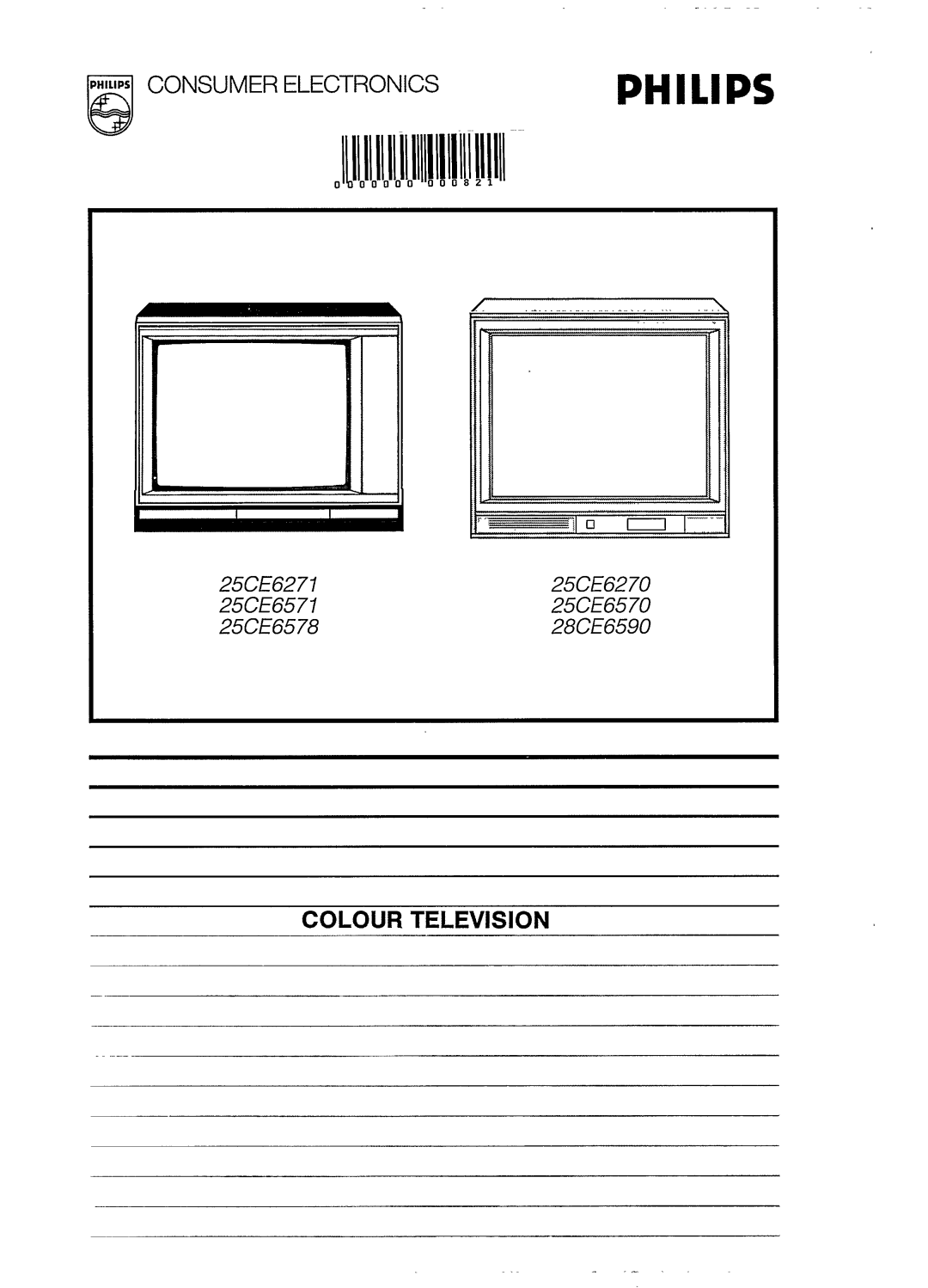 Philips 25CE6578, 25CE6590 manual 