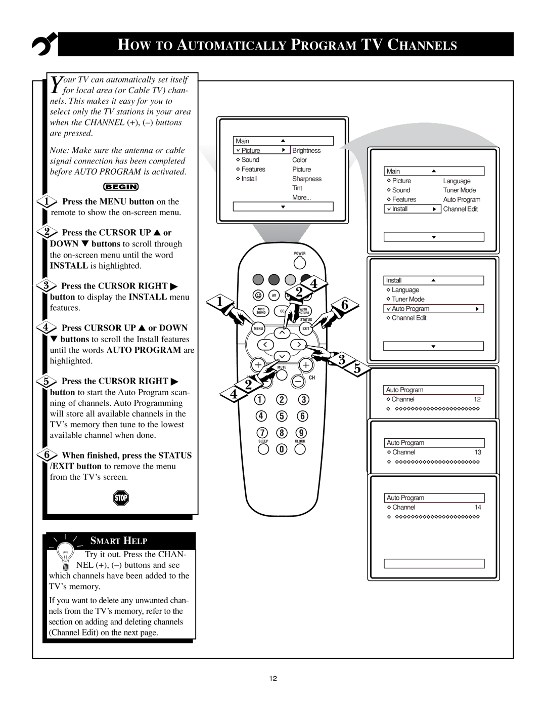 Philips 25PS40S99 manual HOW to Automatically Program TV Channels 