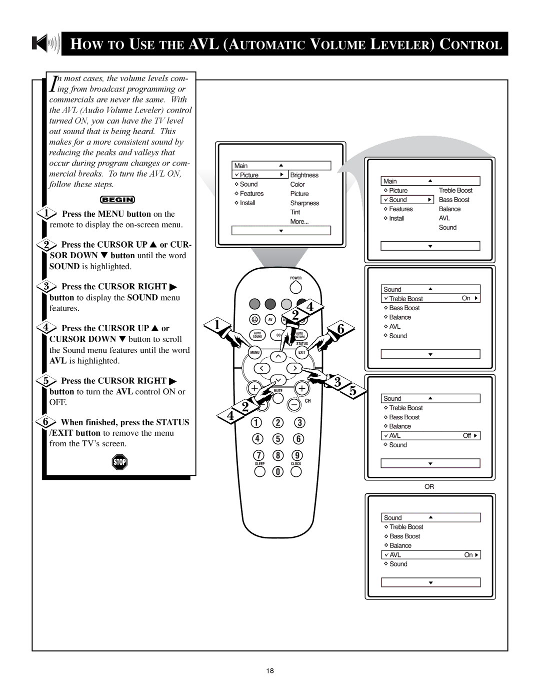 Philips 25PS40S99 manual HOW to USE the AVL Automatic Volume Leveler Control 