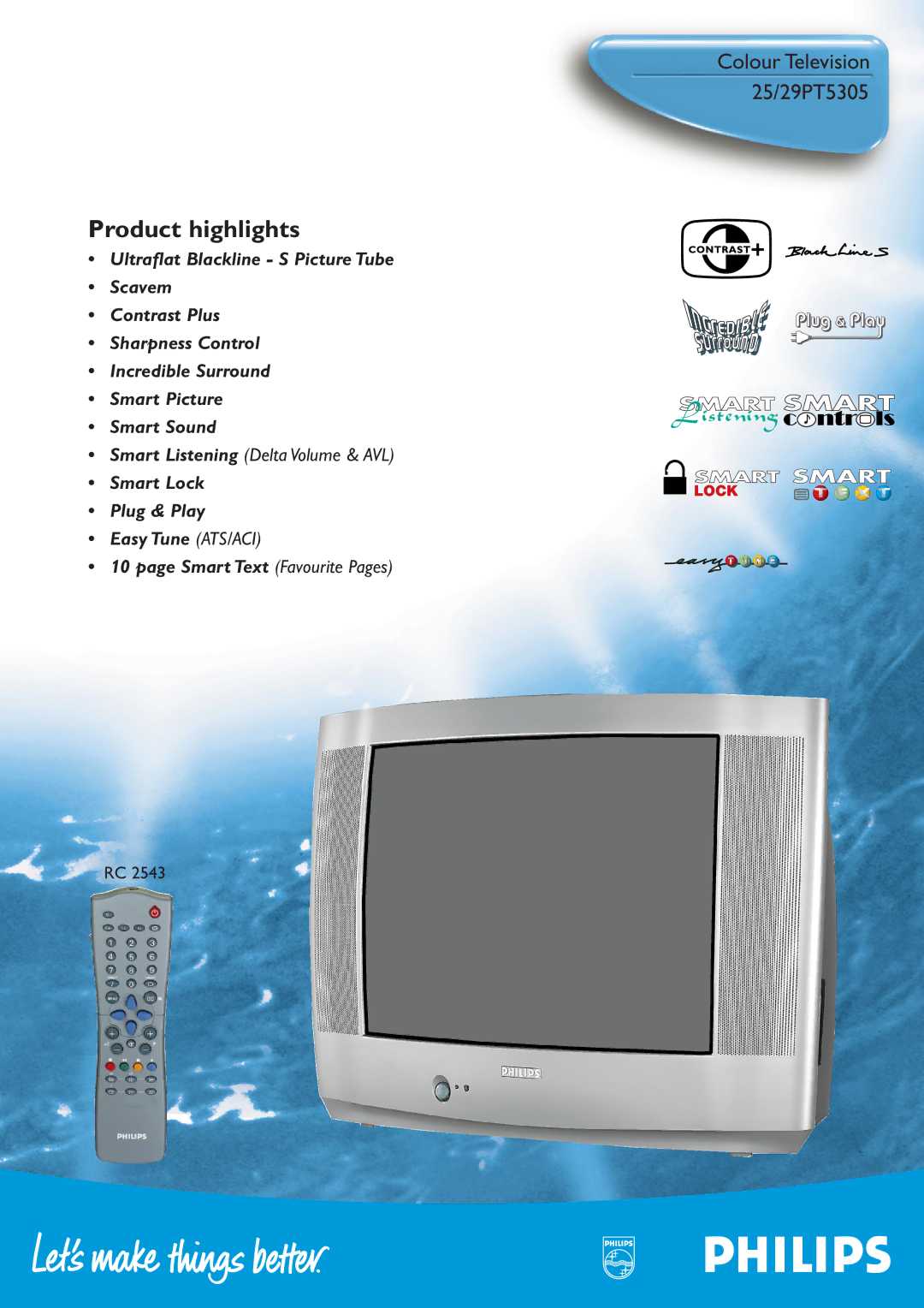 Philips 29PT5305, 25PT5305 manual Product highlights 