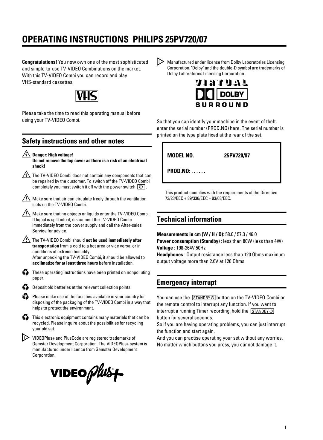 Philips 25PV 720, 25PV707 manual FgUiPkYeW YejkilSkYfej gXYcYgj CgmE878E, 0n 7 X 7 T1, A5i 