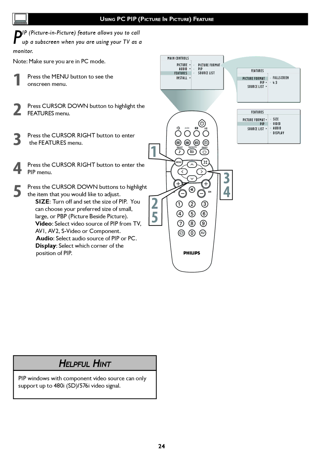 Philips 26/32TA1000 user manual Monitor 