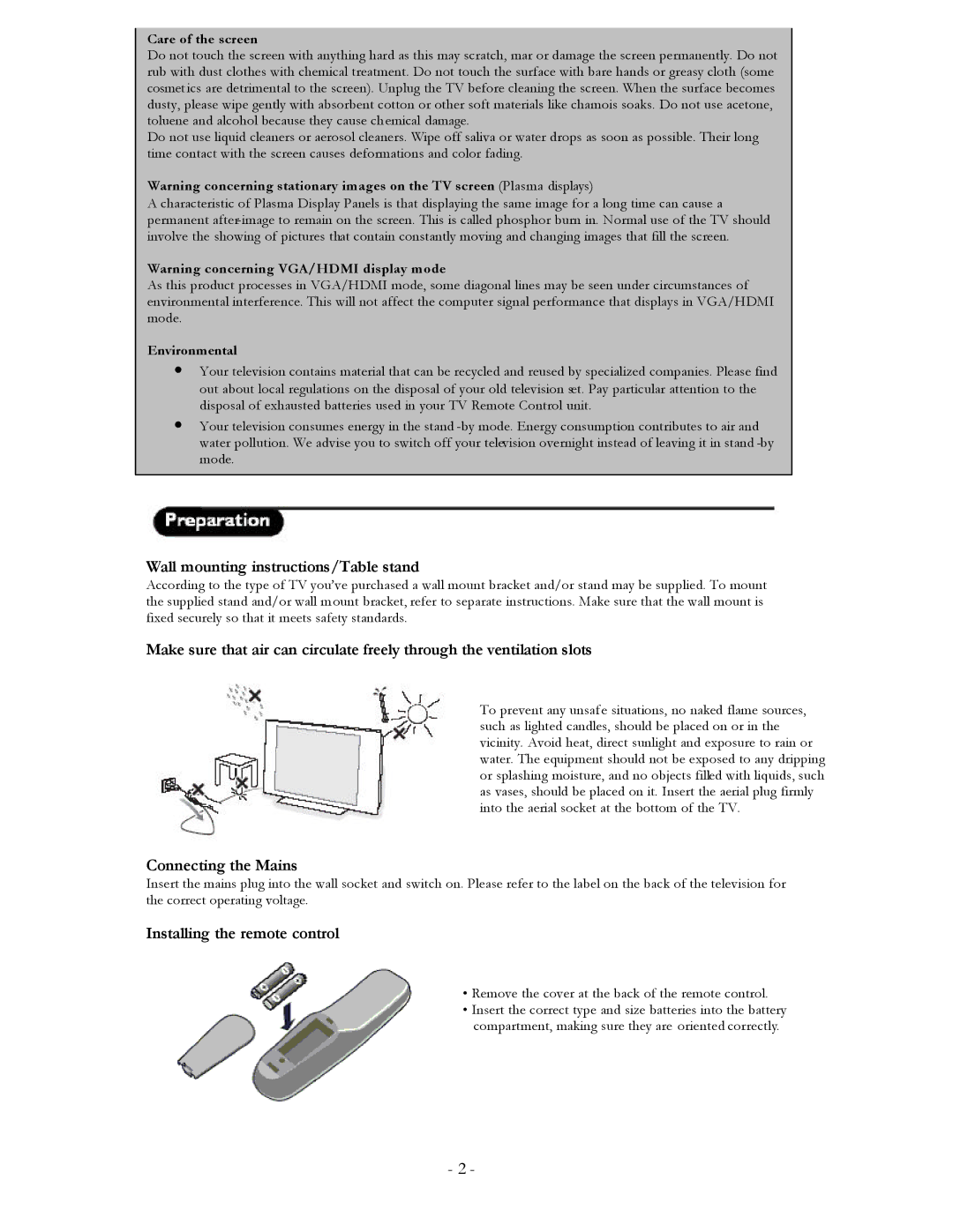 Philips 26HF5443/28 user manual Care of the screen, Environmental 