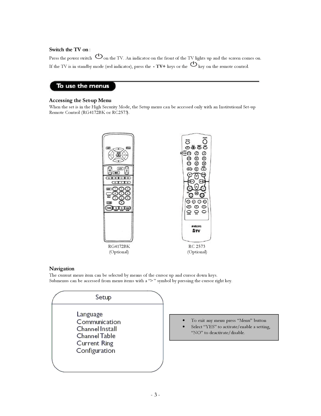 Philips 26HF5443/28 user manual Switch the TV on 