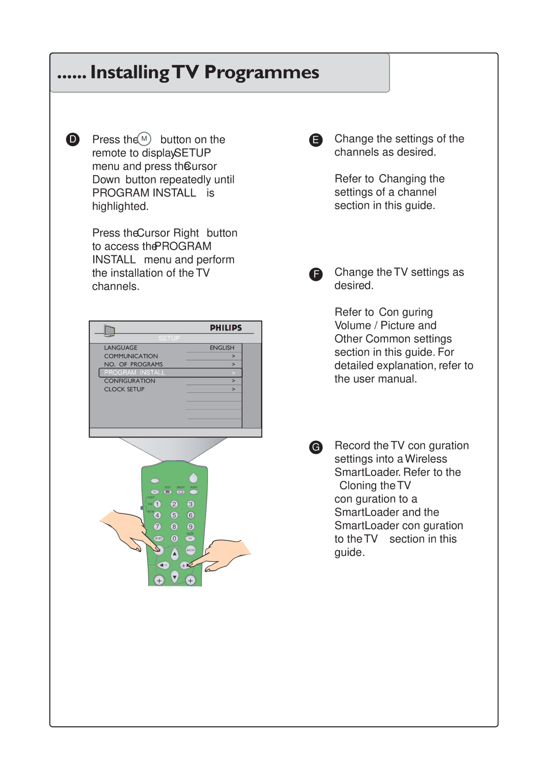 Philips 26HF7875/10 quick start Refer to Configuring 