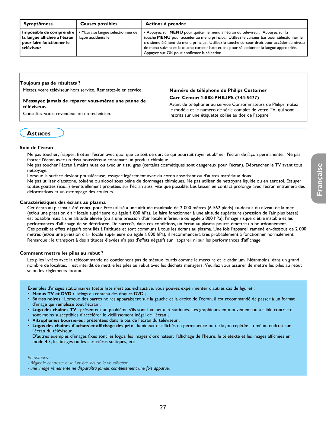 Philips 26PF5321D/37 user manual Astuces 