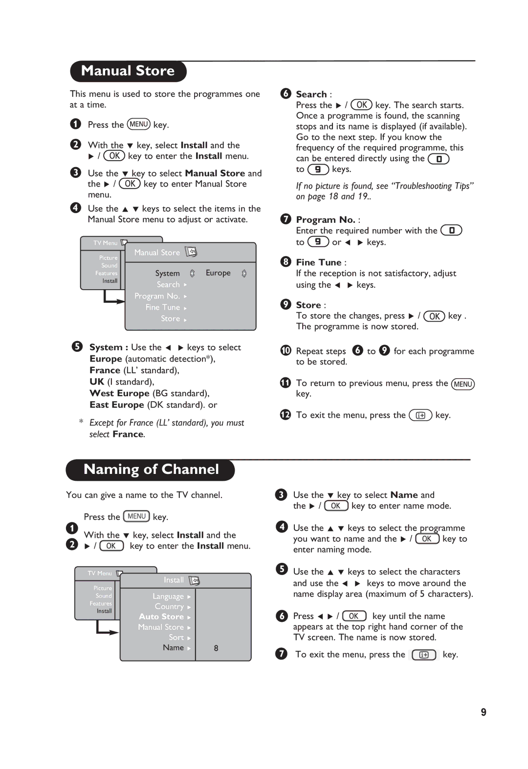 Philips 32PF5411, 26PF5411, 32PF7411 manual Manual Store, Naming of Channel 