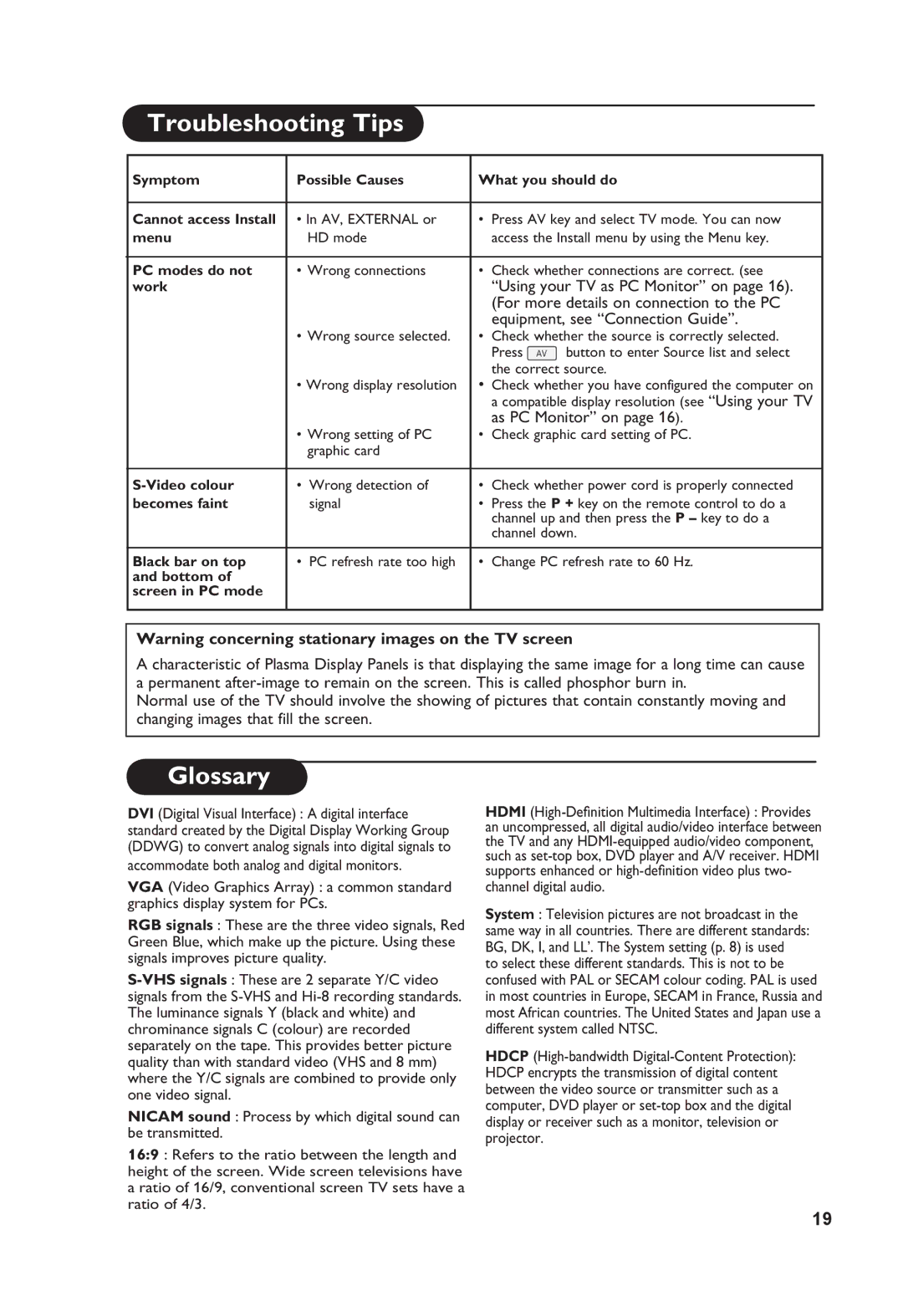 Philips 26PF5411, 32PF7411, 32PF5411 manual Glossary 