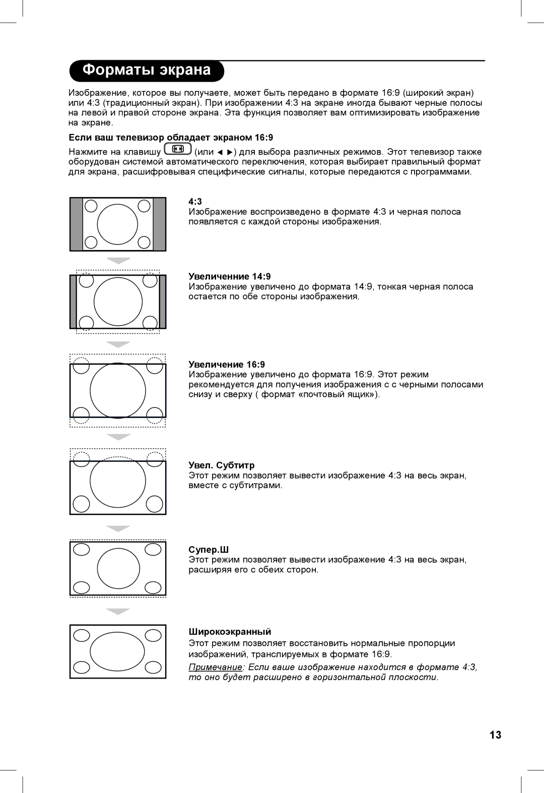 Philips 32PFL3321S, 26PFL3321S manual Форматы экрана 