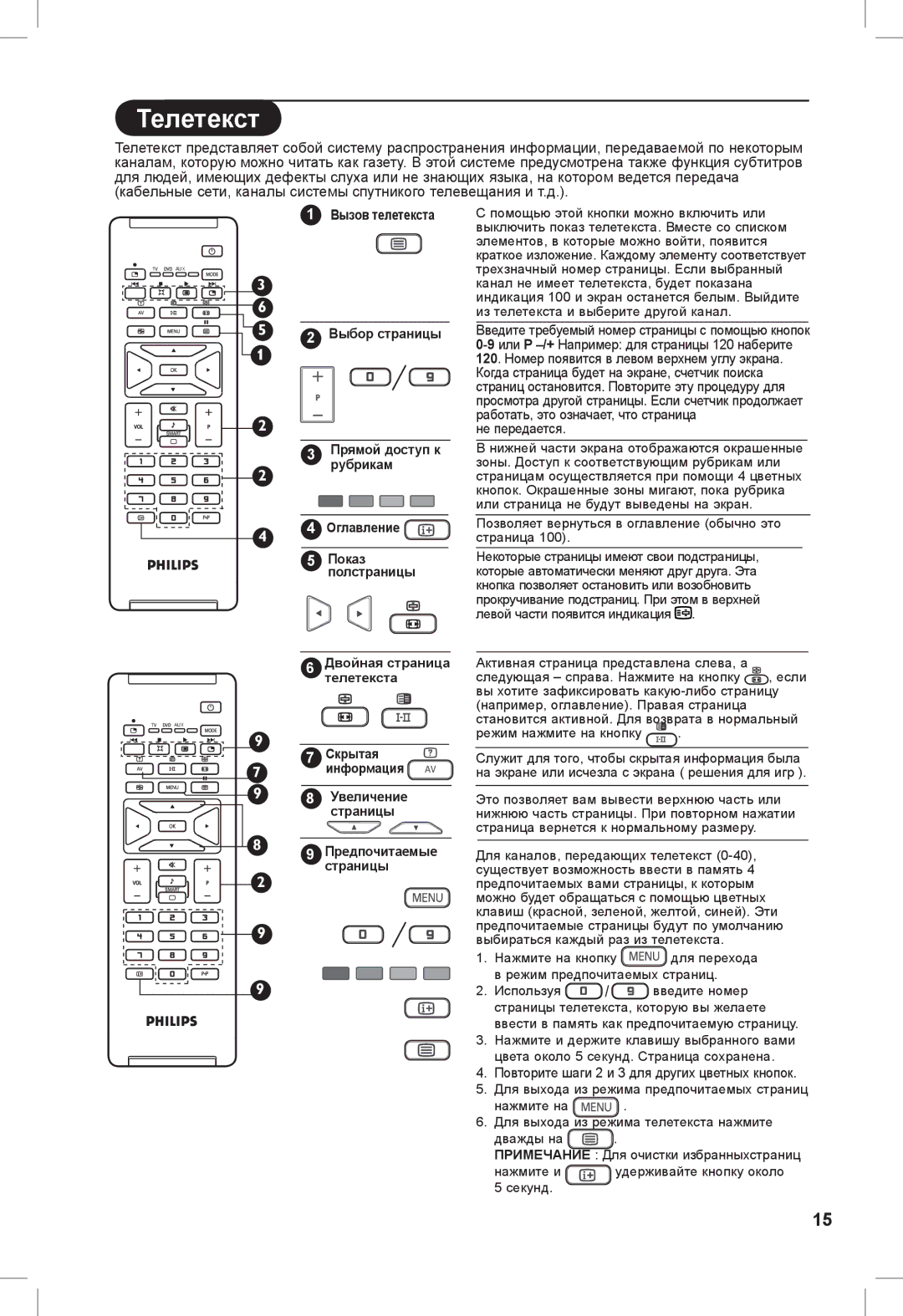 Philips 32PFL3321S, 26PFL3321S manual Телетекст, Вызов телетекста 