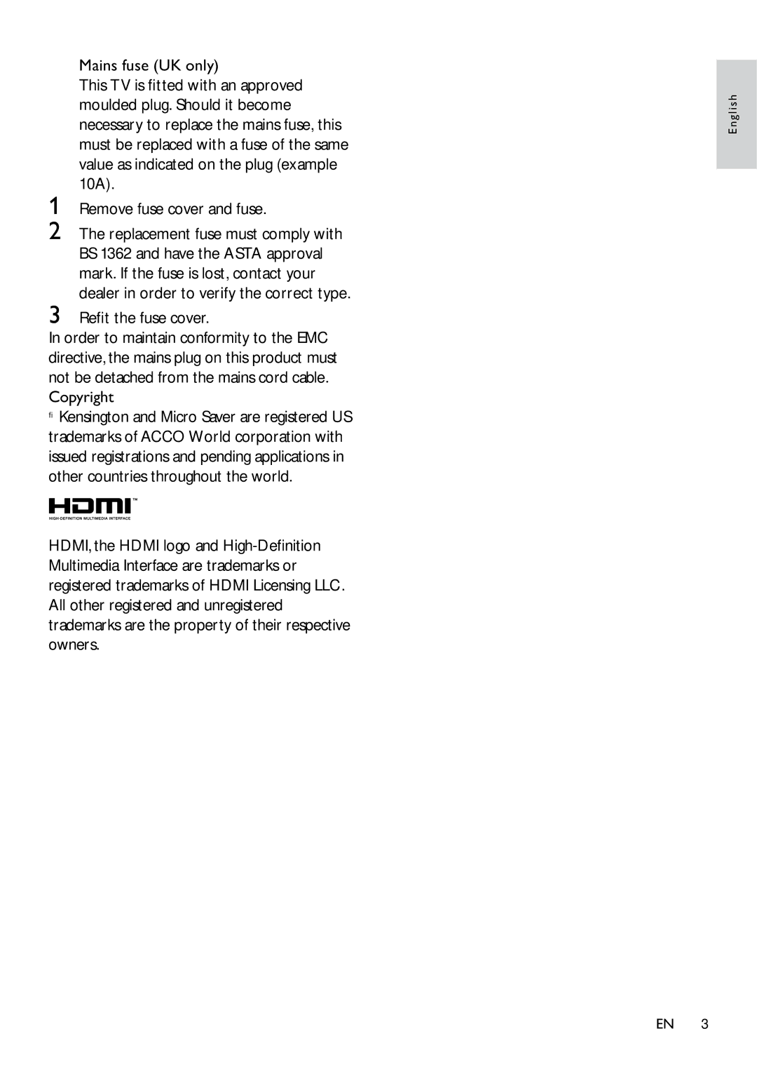 Philips 22PFL3405/12, 26PFL3405/12 user manual English 