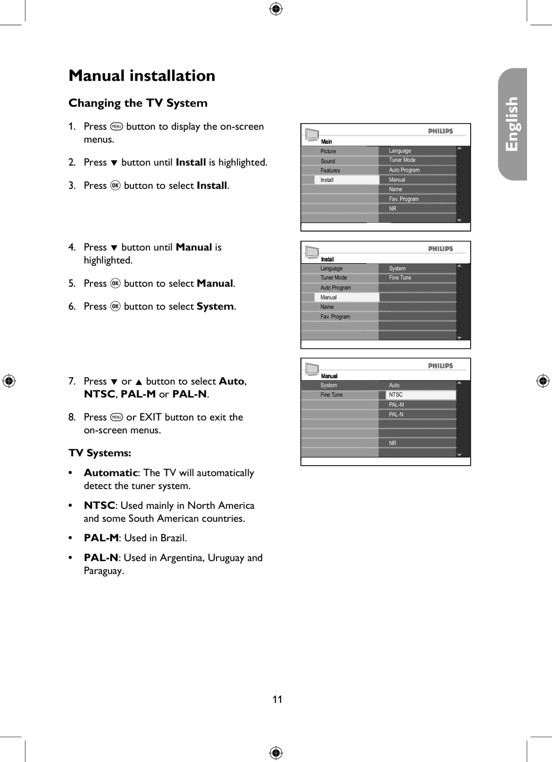 Philips 26PFL5322, 32PFL5332, 37PFL5332, 42PFL5332 user manual Changing the TV System, TV Systems 