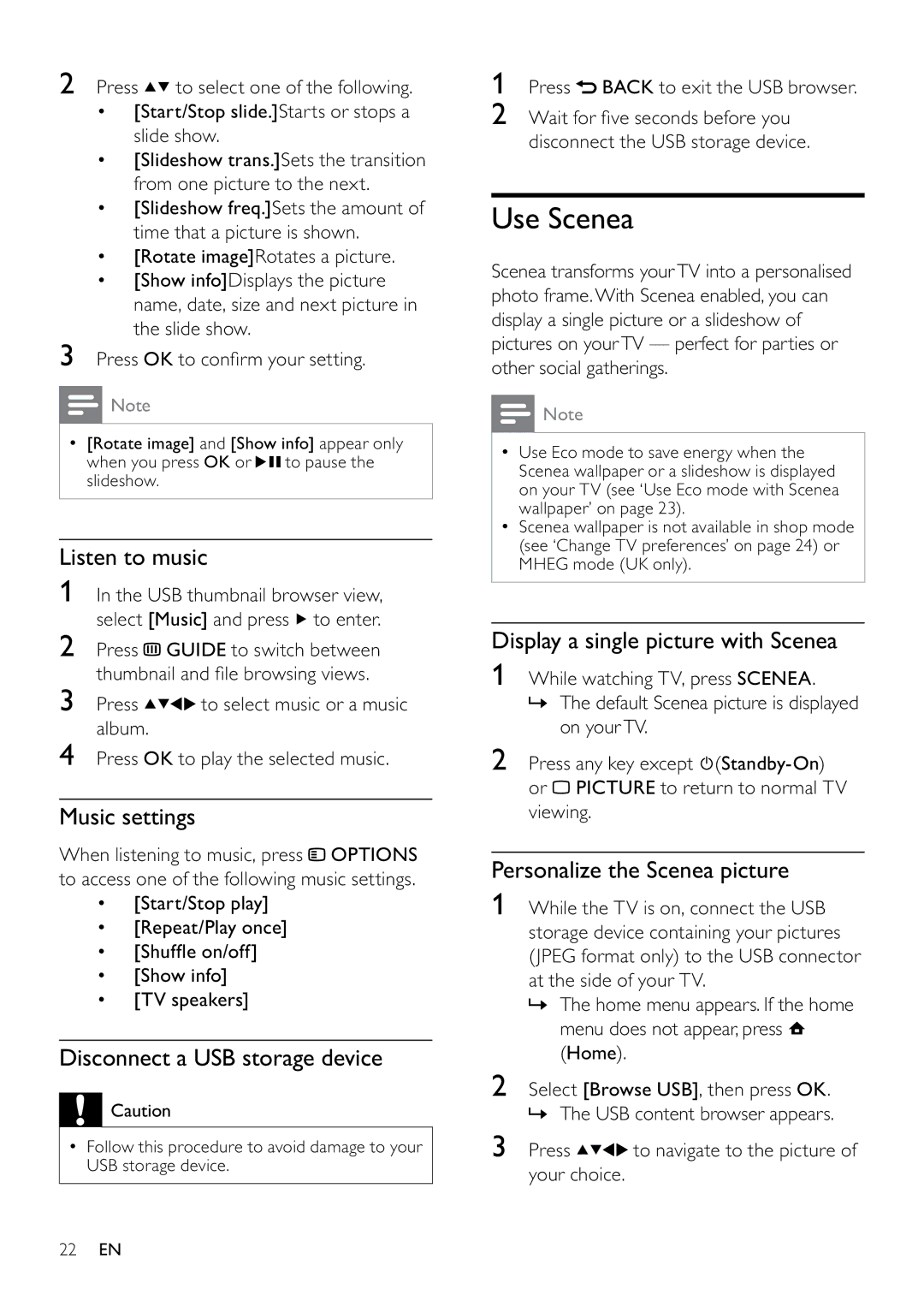 Philips 26PFL5604D/12, 22PFL5604D/12 user manual Use Scenea 