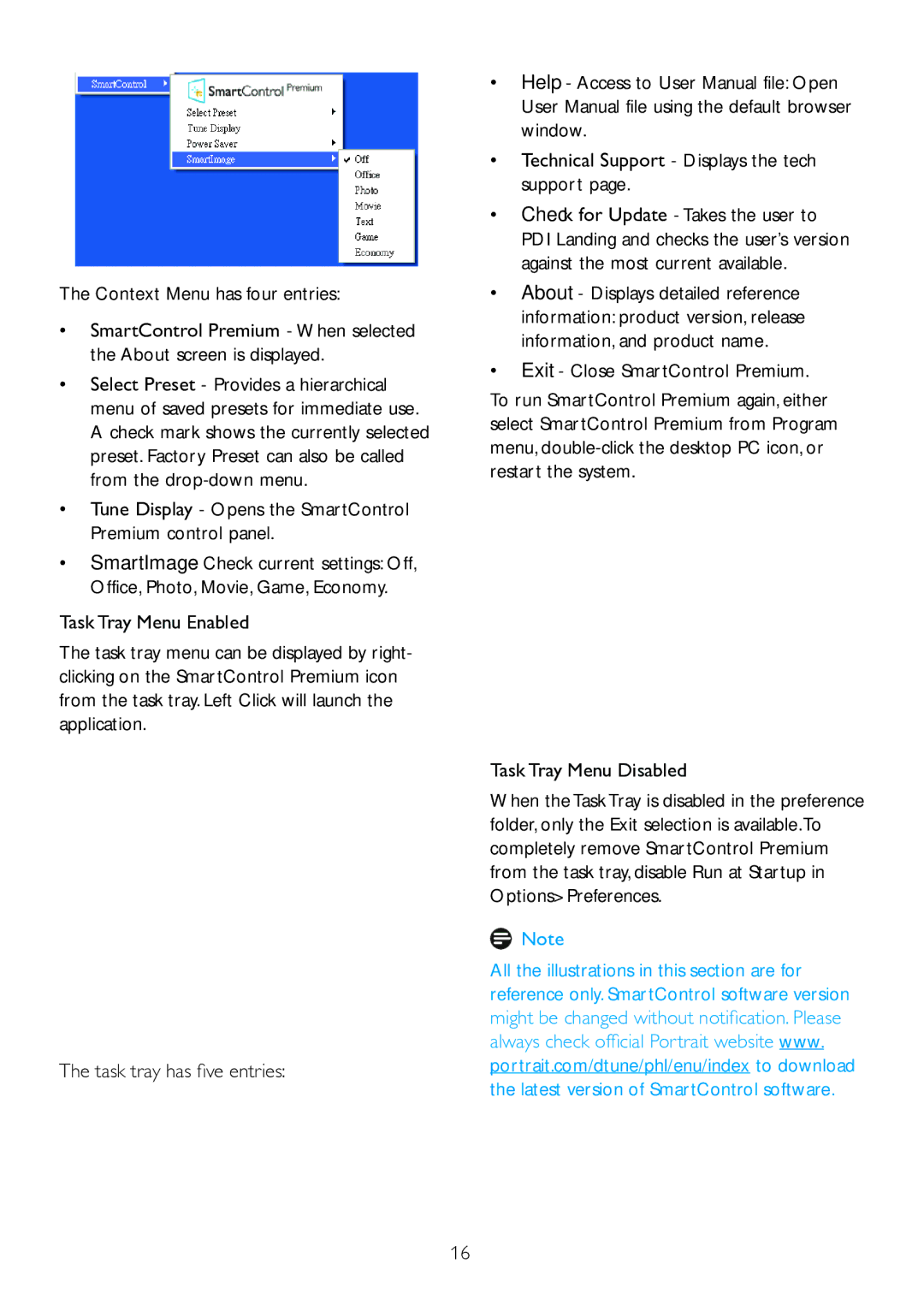 Philips 271S4LPYEB user manual Context Menu has four entries 