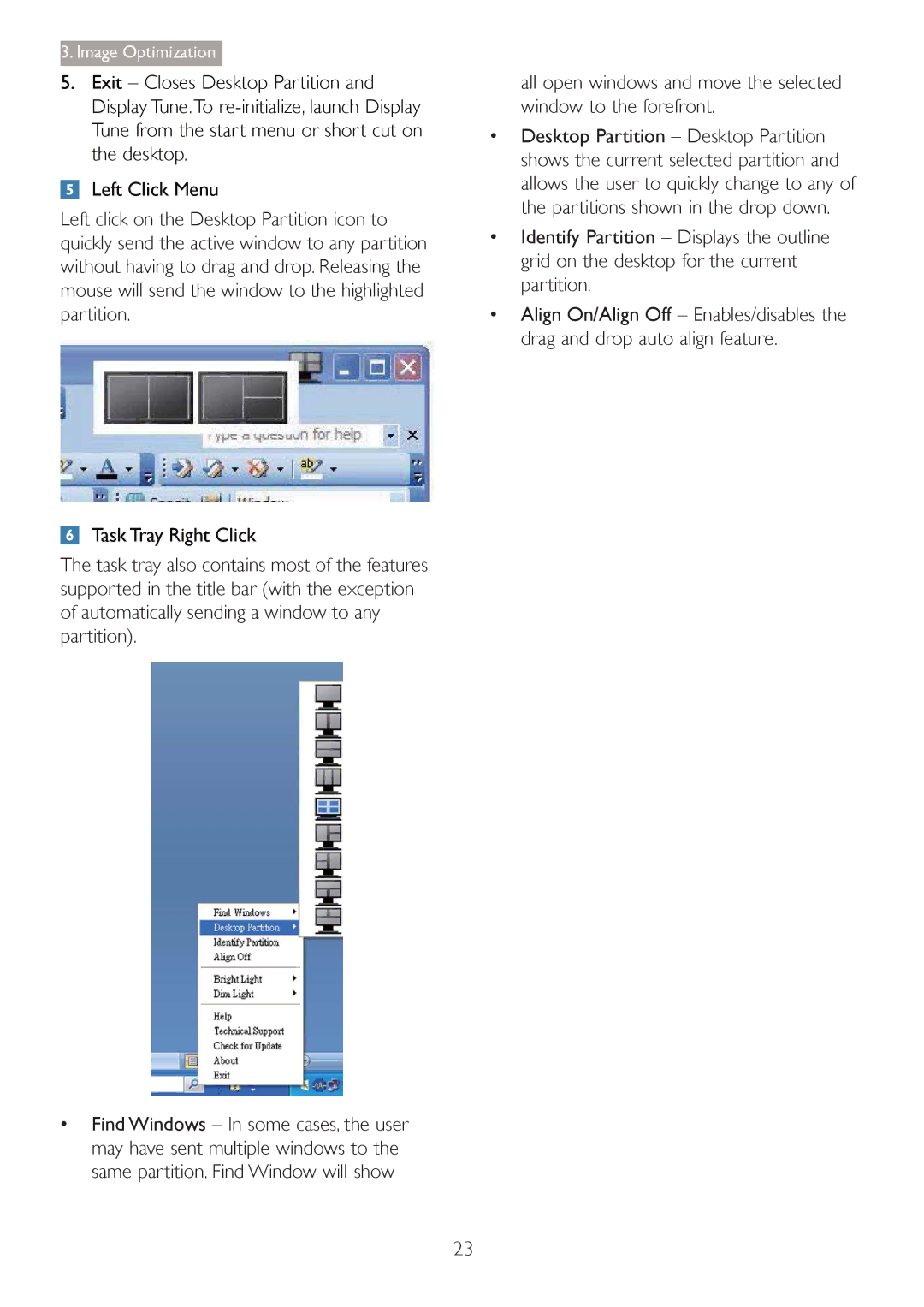 Philips 27254 user manual TasN Tray Right ClicN 