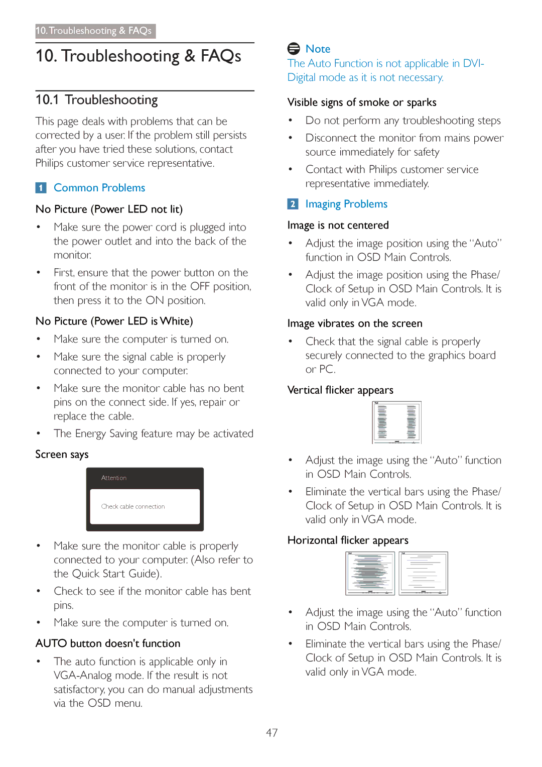 Philips 27254 user manual Troubleshooting, ‡ Make sure the computer is turned on 