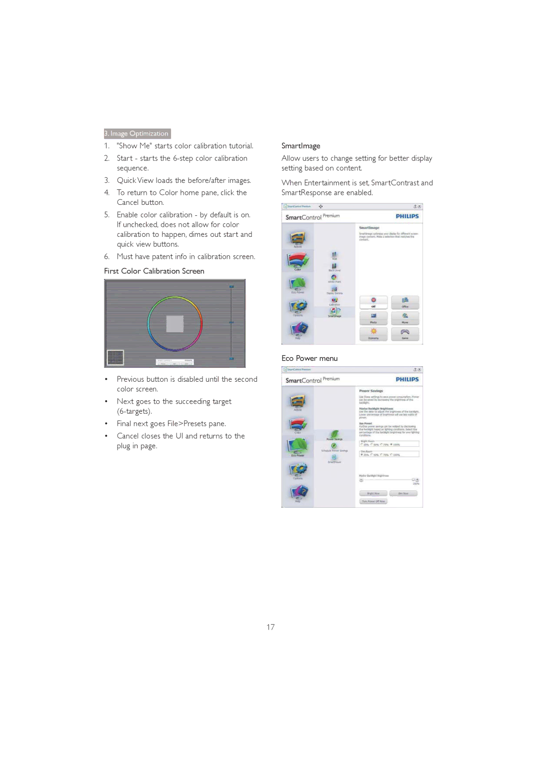 Philips 272P4 user manual Eco Power menu 