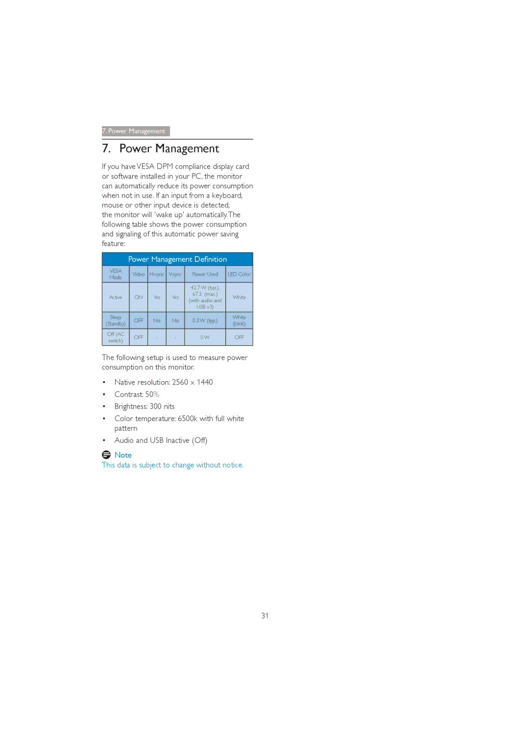 Philips 272P4 user manual Power Management, 3RZHU0DQDJHPHQWHÀQLWLRQ 