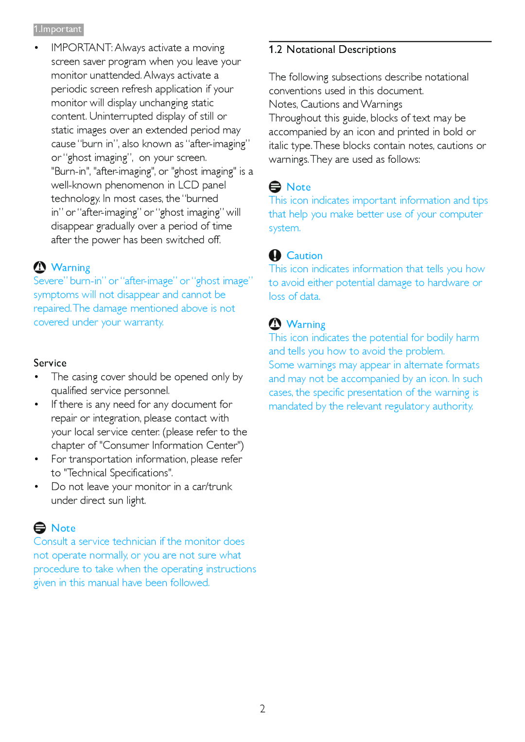 Philips 2.73E+05 user manual Notational Descriptions 