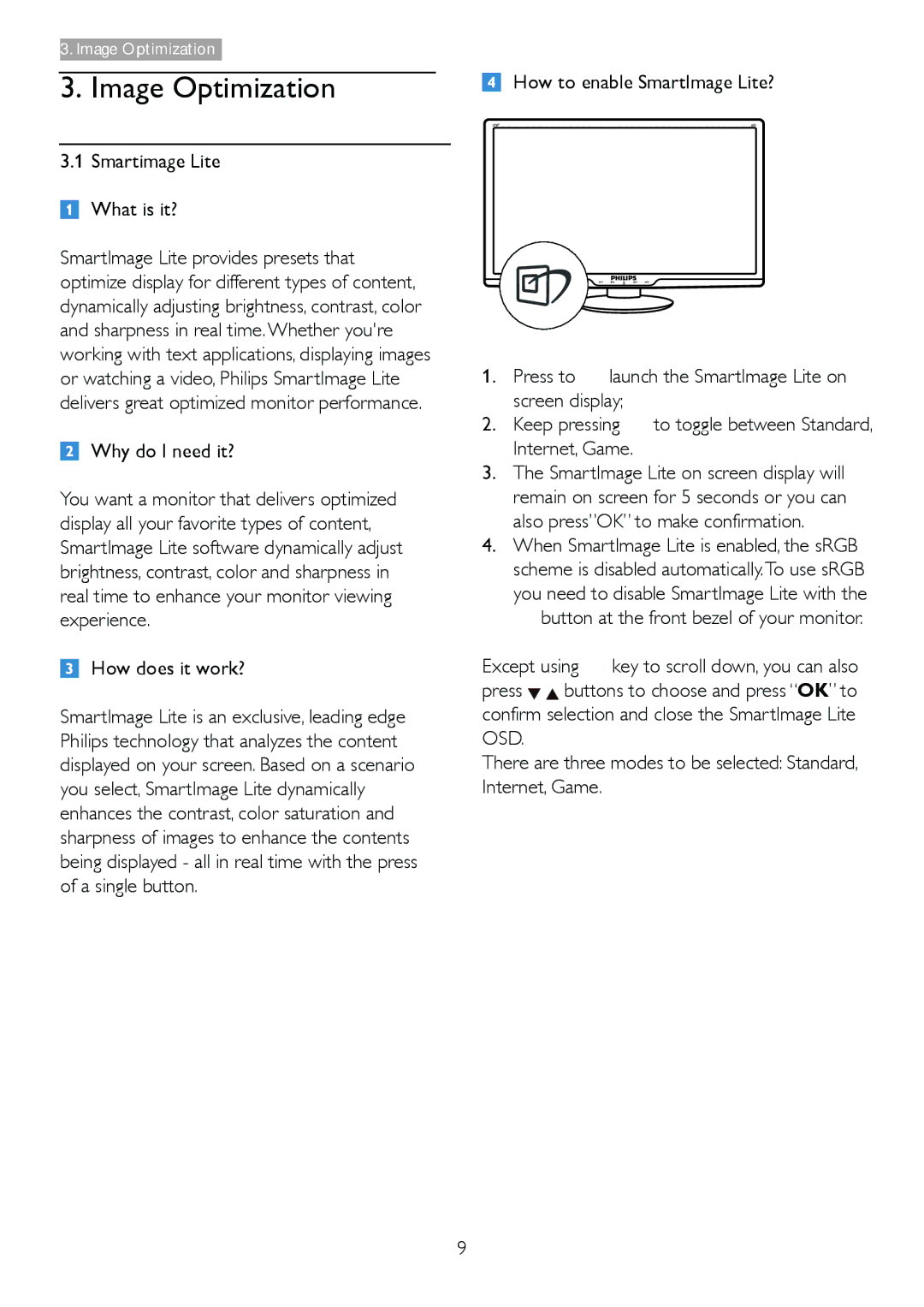 Philips 273E3L user manual Smartimage Lite What is it?, Why do I need it?, How does it work? 