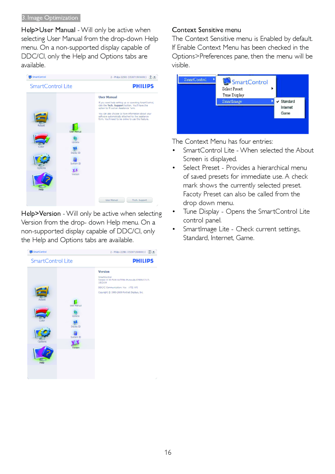 Philips 273E3L user manual Image Optimization 