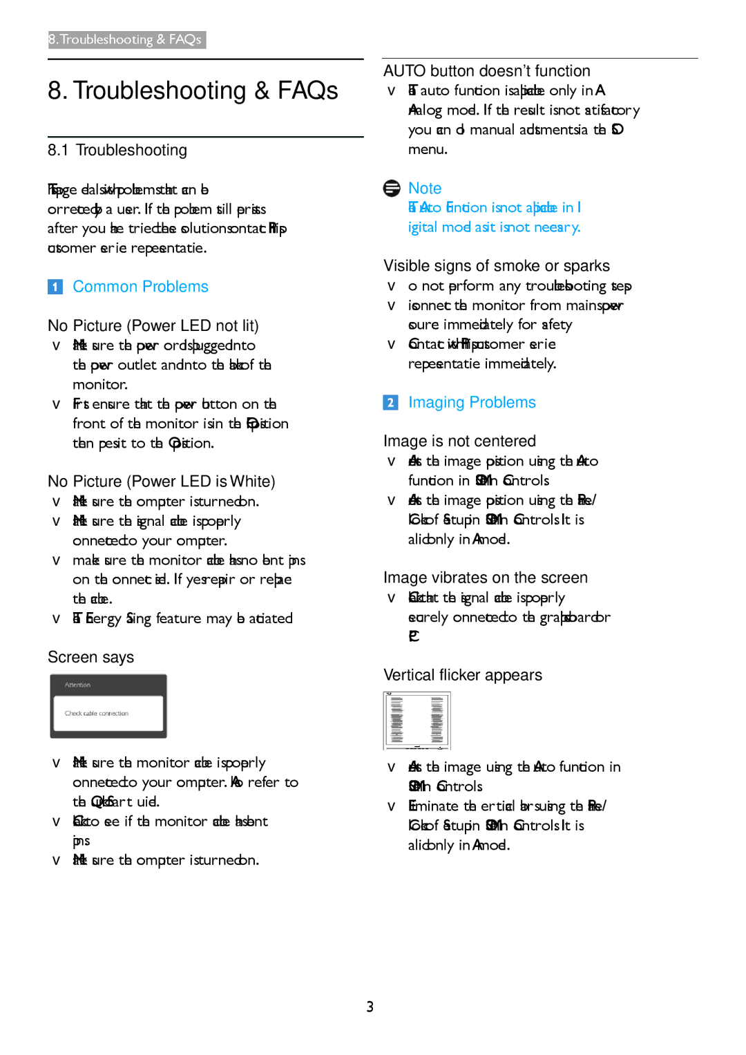 Philips 273E3L user manual Troubleshooting, Common Problems 