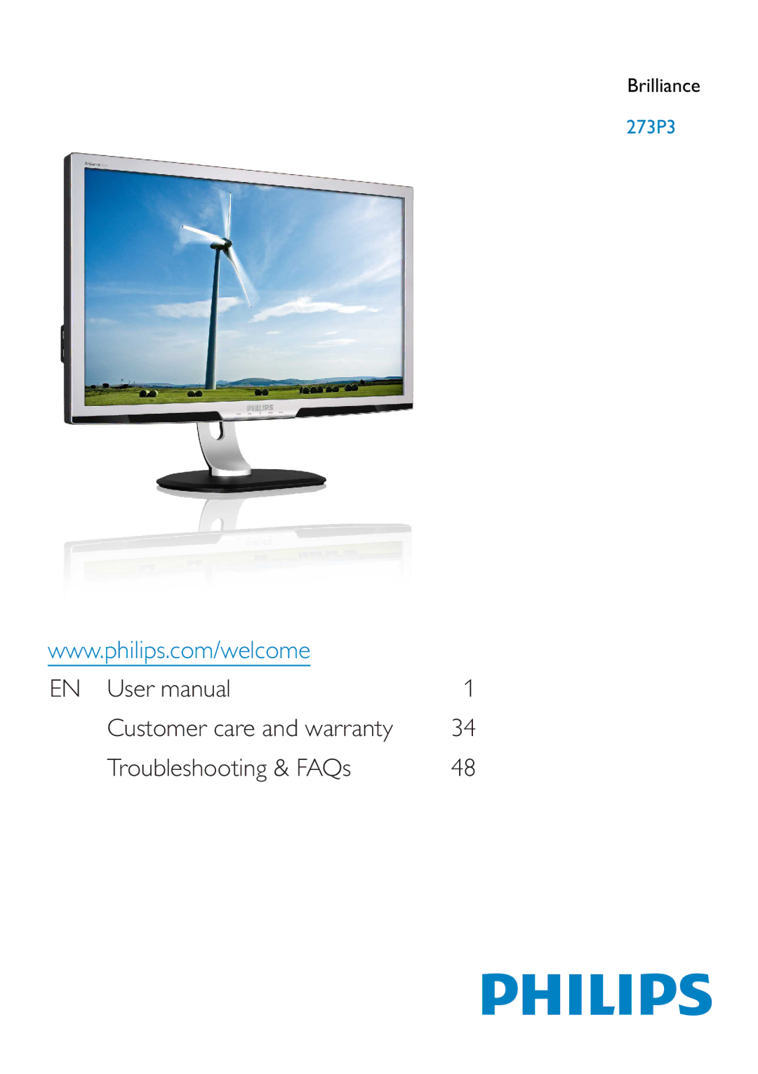 Philips 273P3 user manual Troubleshooting & FAQs 