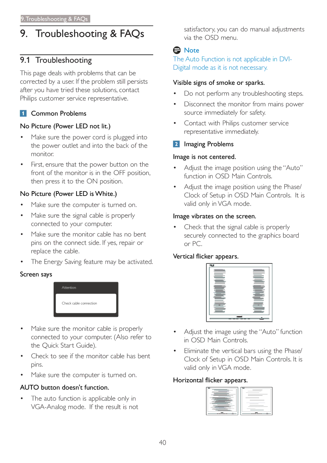 Philips 273P3L user manual Troubleshooting,  Make sure the computer is turned on 