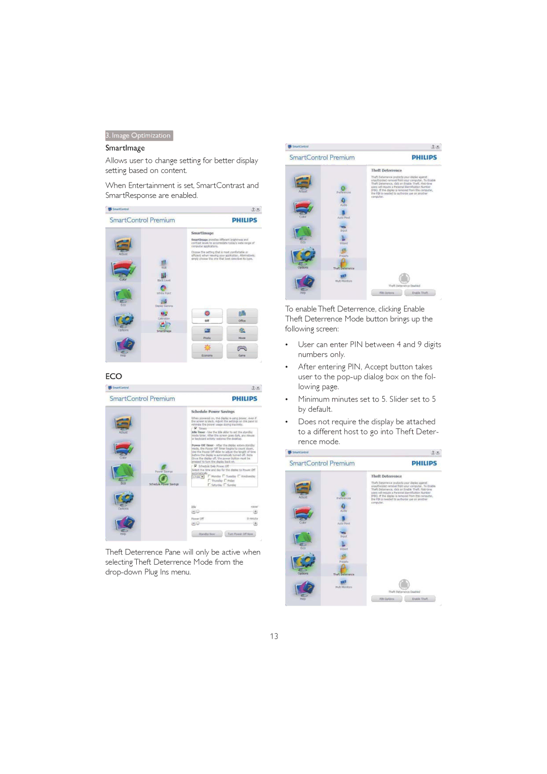 Philips 273P3Q user manual SmartImage, Eco 