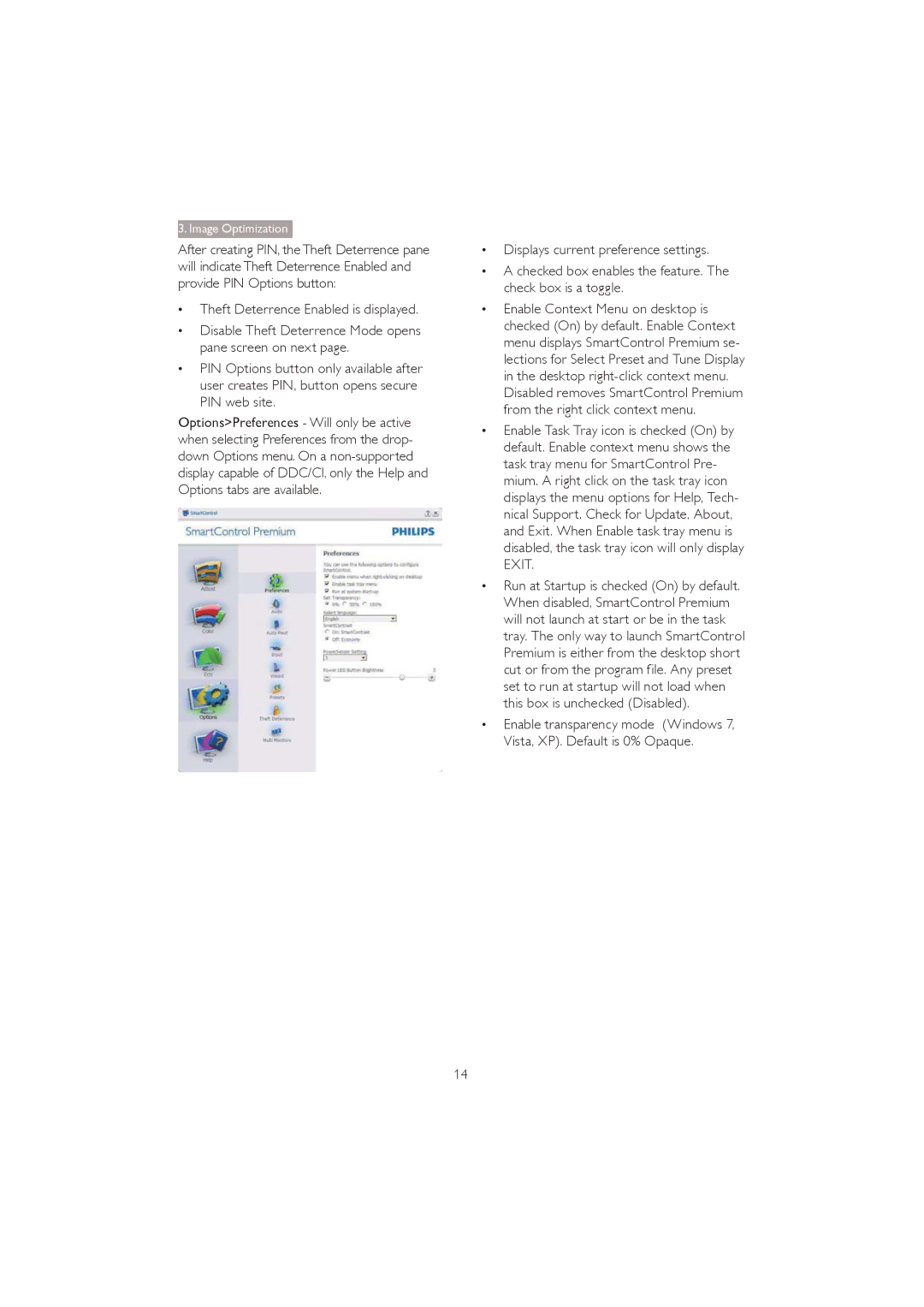 Philips 273P3Q user manual Image Optimization 