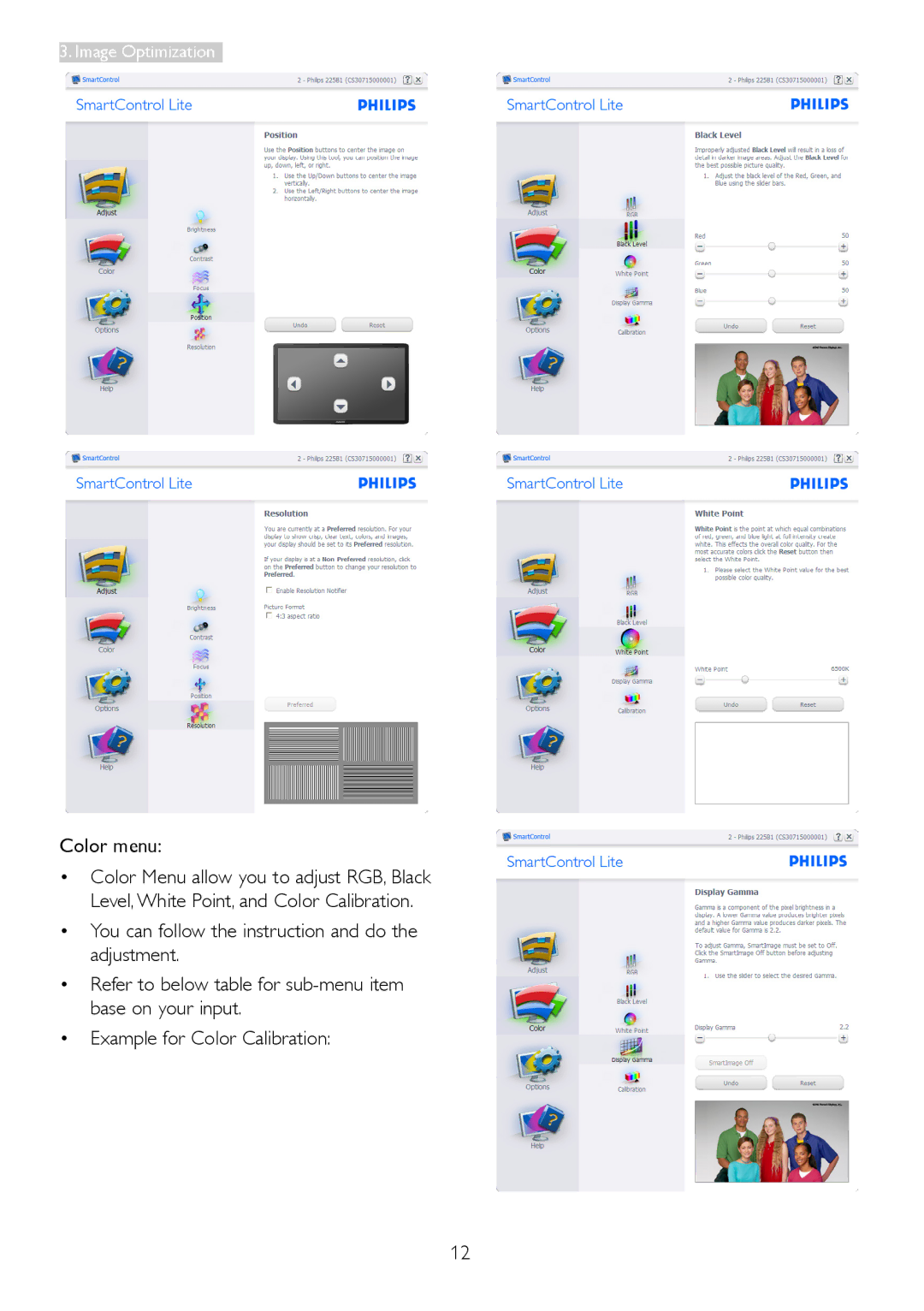 Philips 273V5 user manual Color menu 