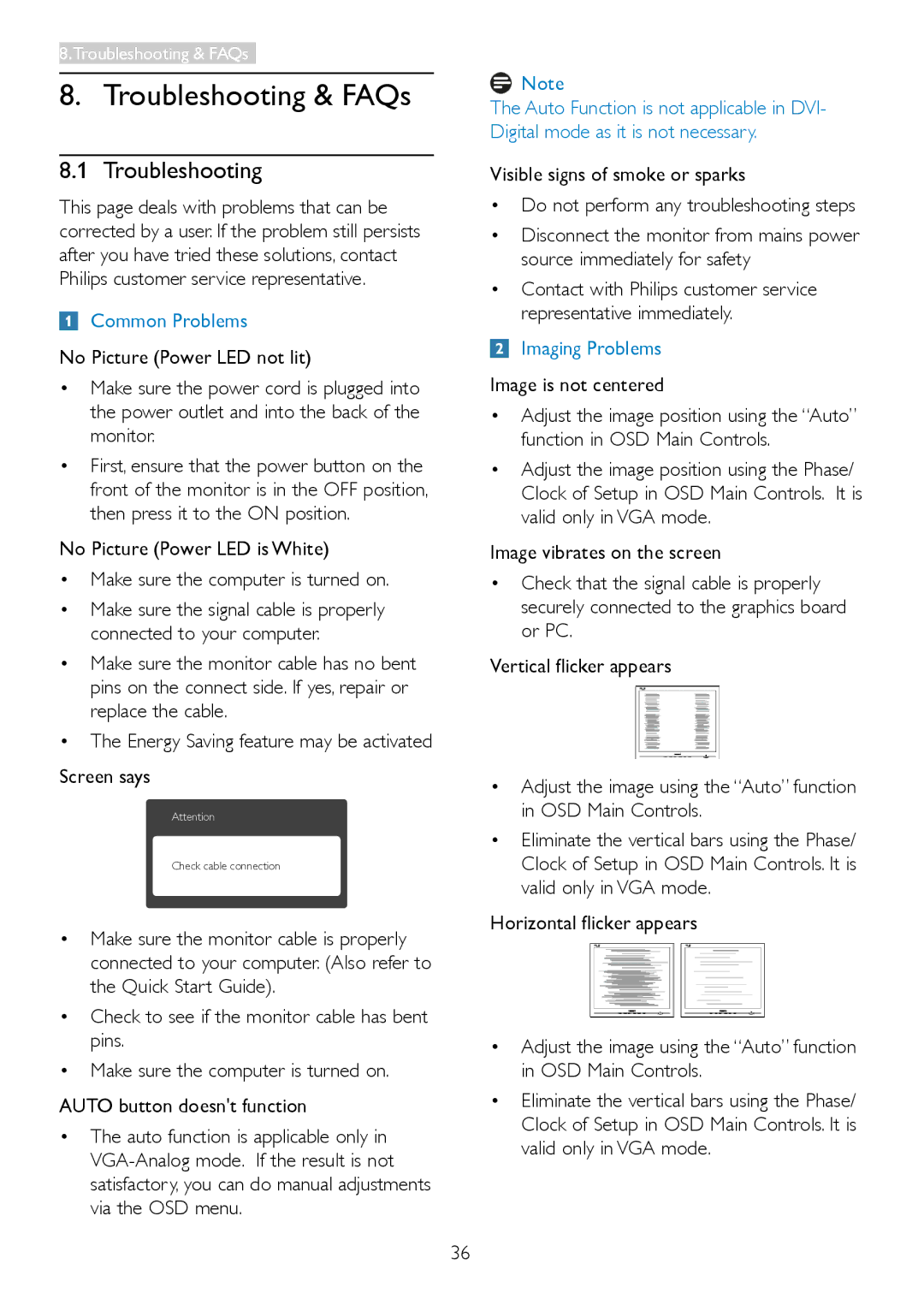 Philips 273V5 user manual Troubleshooting, Common Problems 