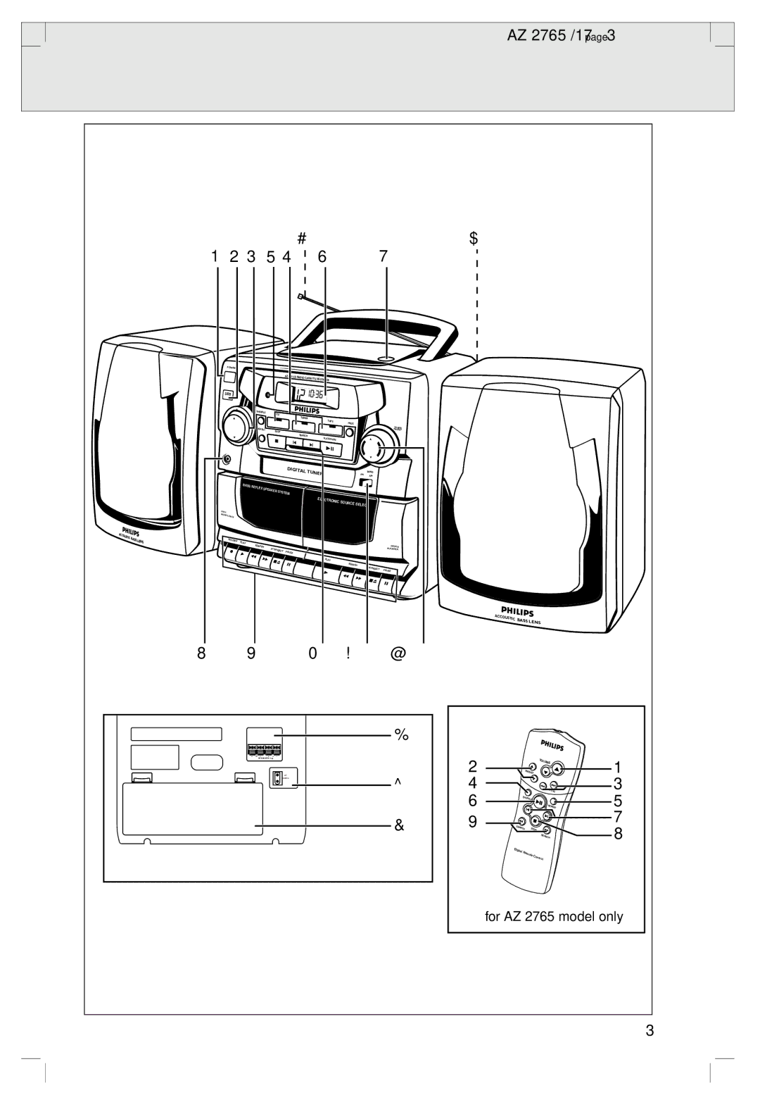 Philips 2760 manual 12354, AZ 2765 /17 