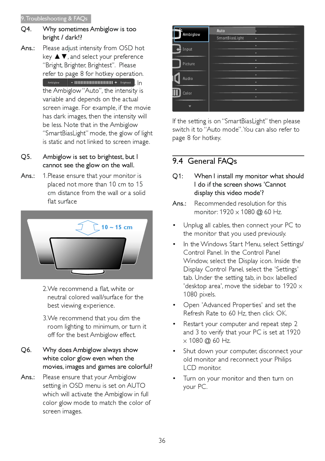 Philips 278C4QHSN/27 user manual General FAQs 