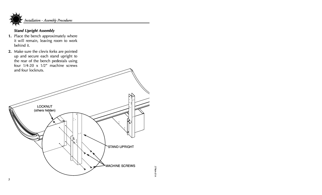 Philips 27964-01A user manual Stand Upright Assembly, Installation - Assembly Procedures 