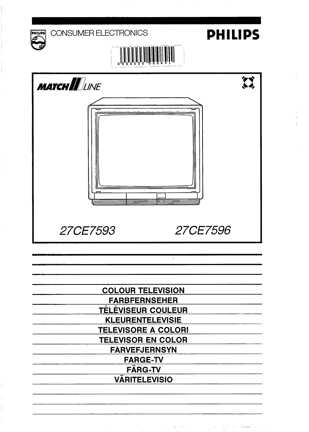 Philips 27CE7596, 27CE7593 manual 