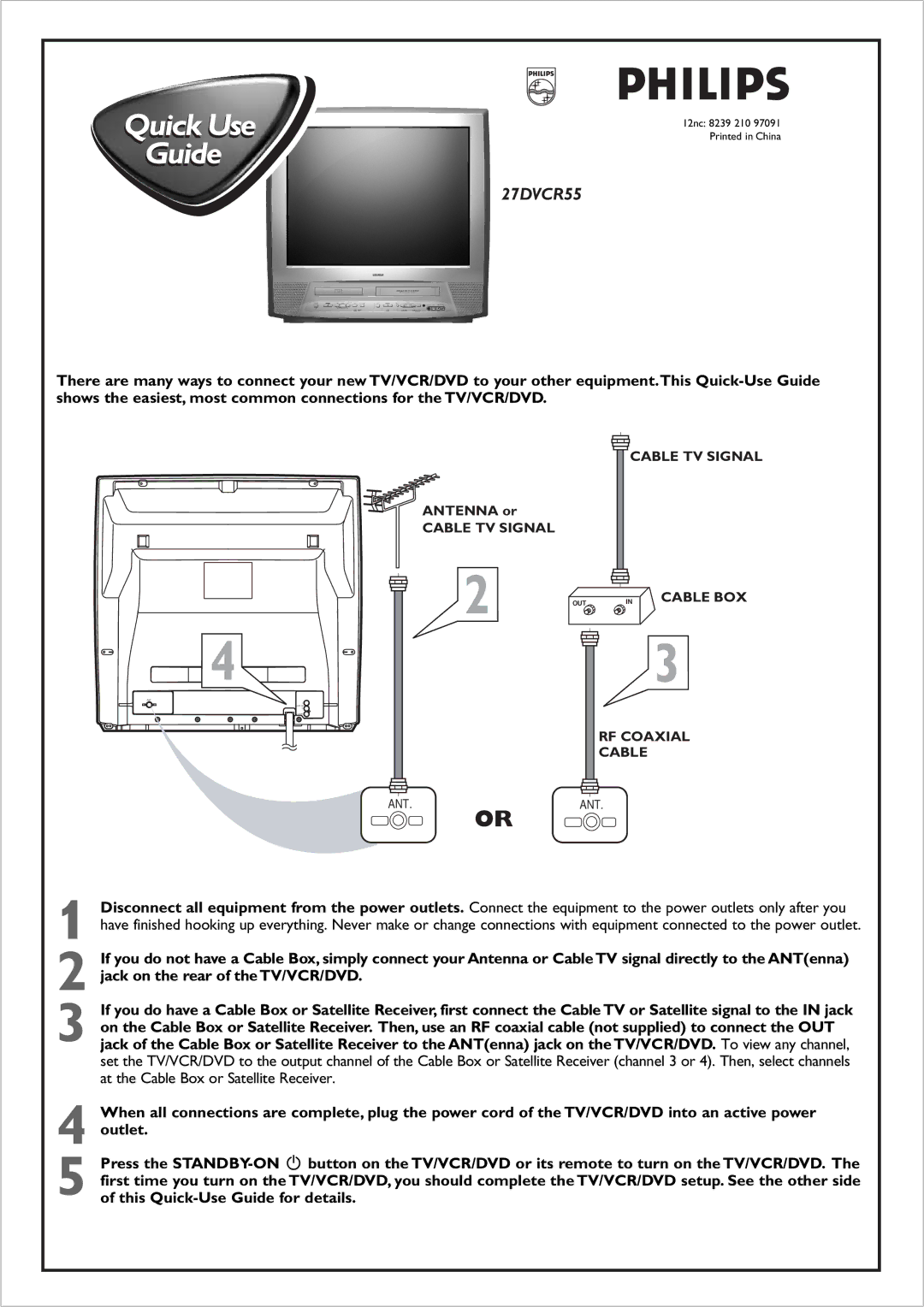 Philips 27DVCR55 manual 