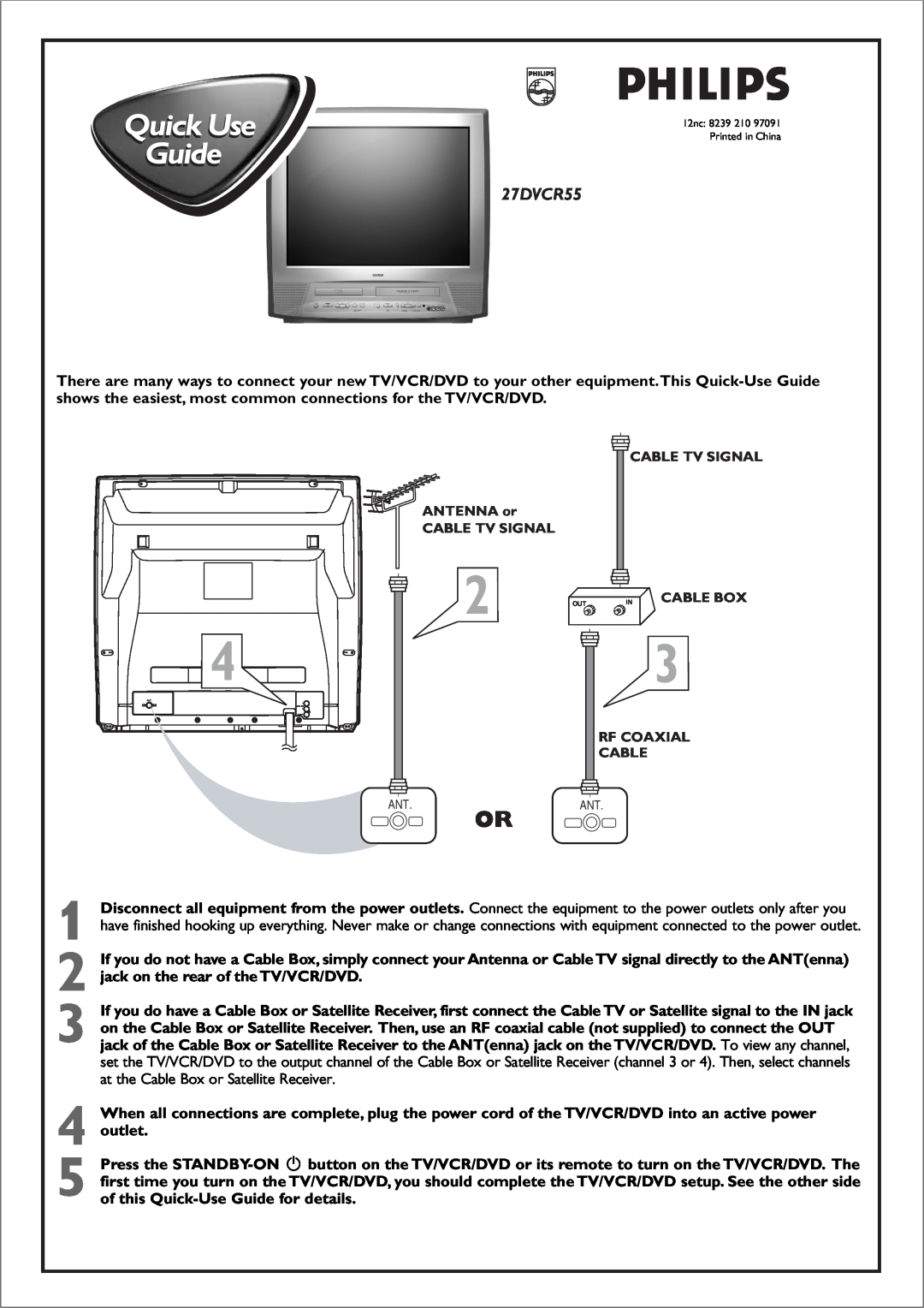 Philips 27DVCR55 manual 