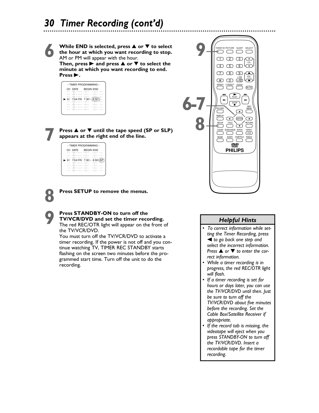 Philips 27DVCR55S owner manual 850 P M 