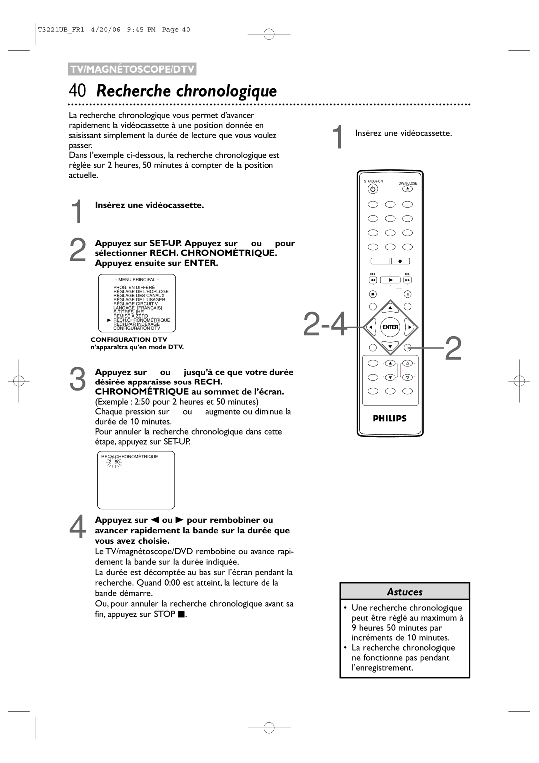 Philips 27PC4326/37 quick start Recherche chronologique 