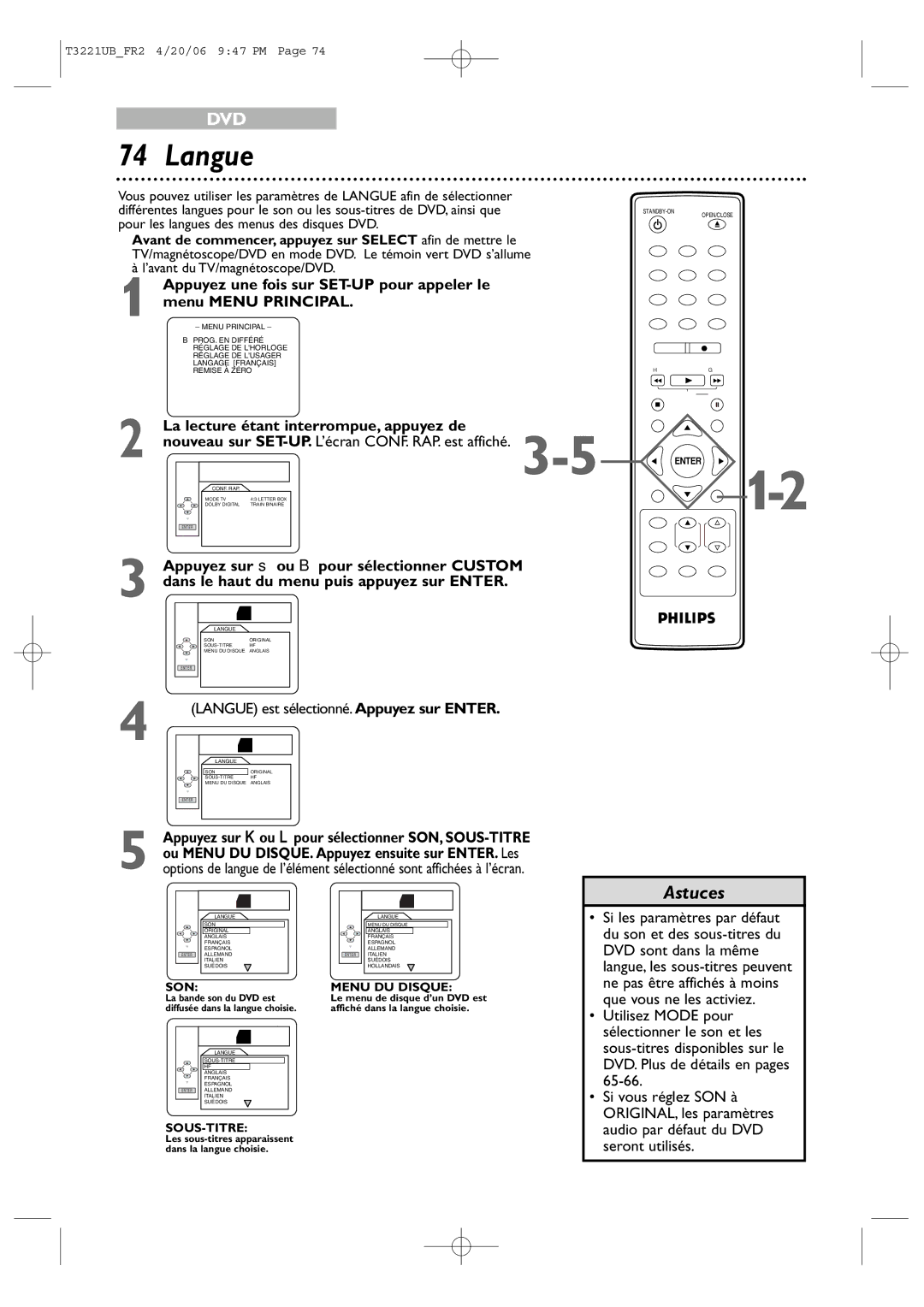 Philips 27PC4326/37 quick start Langue 