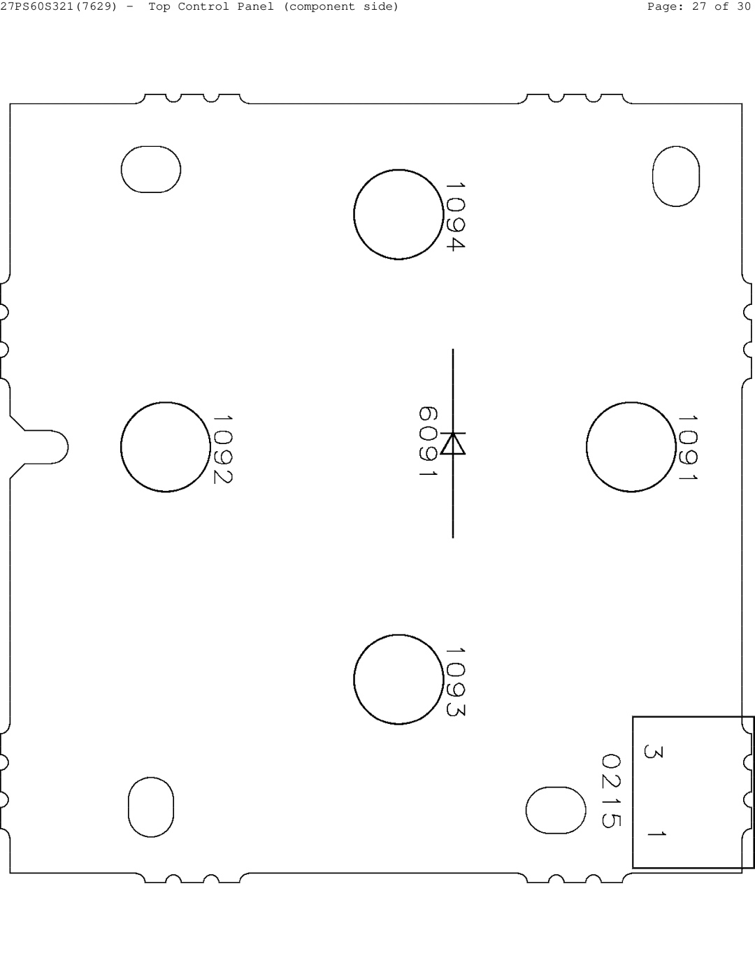 Philips manual 27PS60S3217629 Top Control Panel component side 