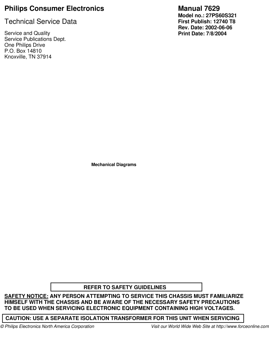 Philips 27PS60S321 manual Mechanical Diagrams 