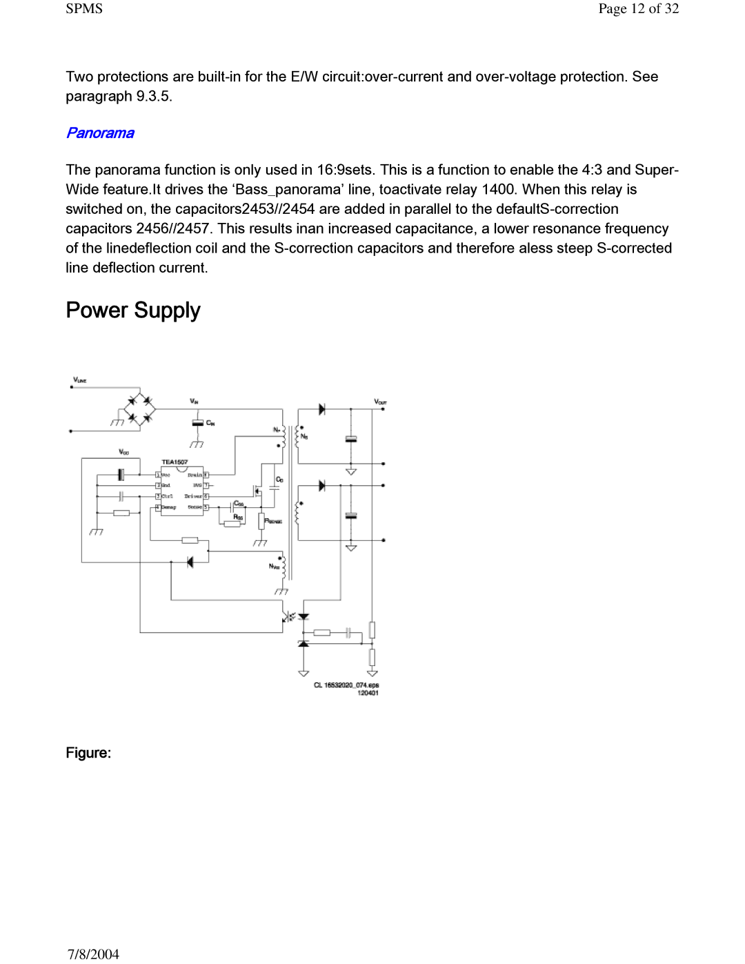 Philips 27PS60S321 manual Power Supply, Panorama 